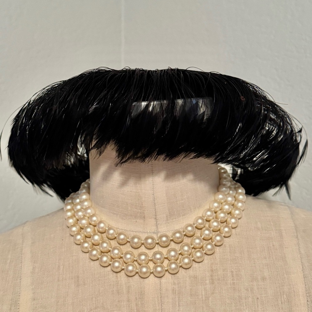 40s/50s Feather Hat I. Magnum & Co. Black